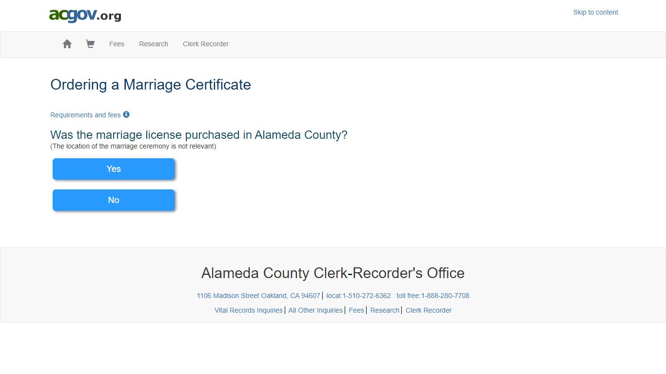 Marriage Certificate - Alameda County, California